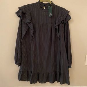 Wild Fable black striped dress NWT